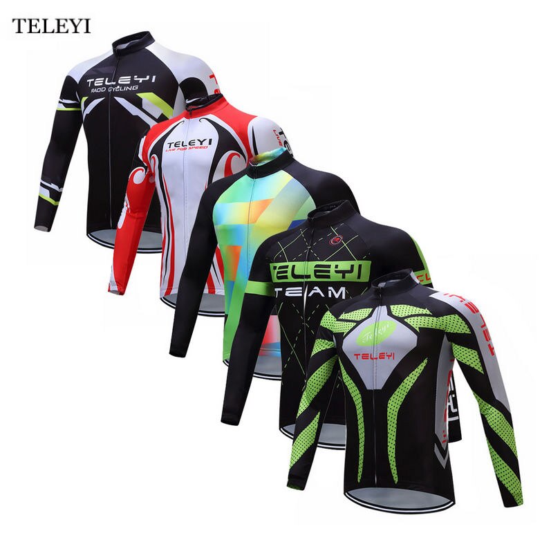 TELEYI 팀 Mens 사이클링 Ropa Ciclismo 자전거 긴 소매 탑 의류 Ciclismo 자전거 Sportwear 저지 S-4XL